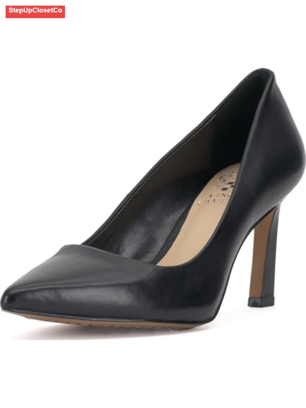 Suede Pointed Toe Pumps Covered Heel Padded Footbed Women's